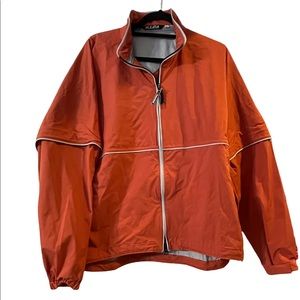 PLEATA Tetratex orange zip front jacket with detachable arms Women's Size L